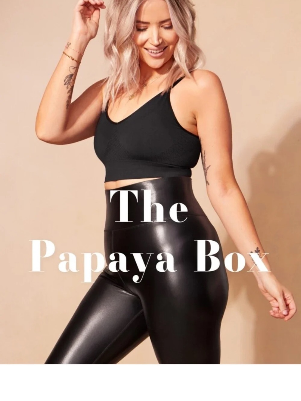 Knix X Birds Papaya Faux Leather Leggings